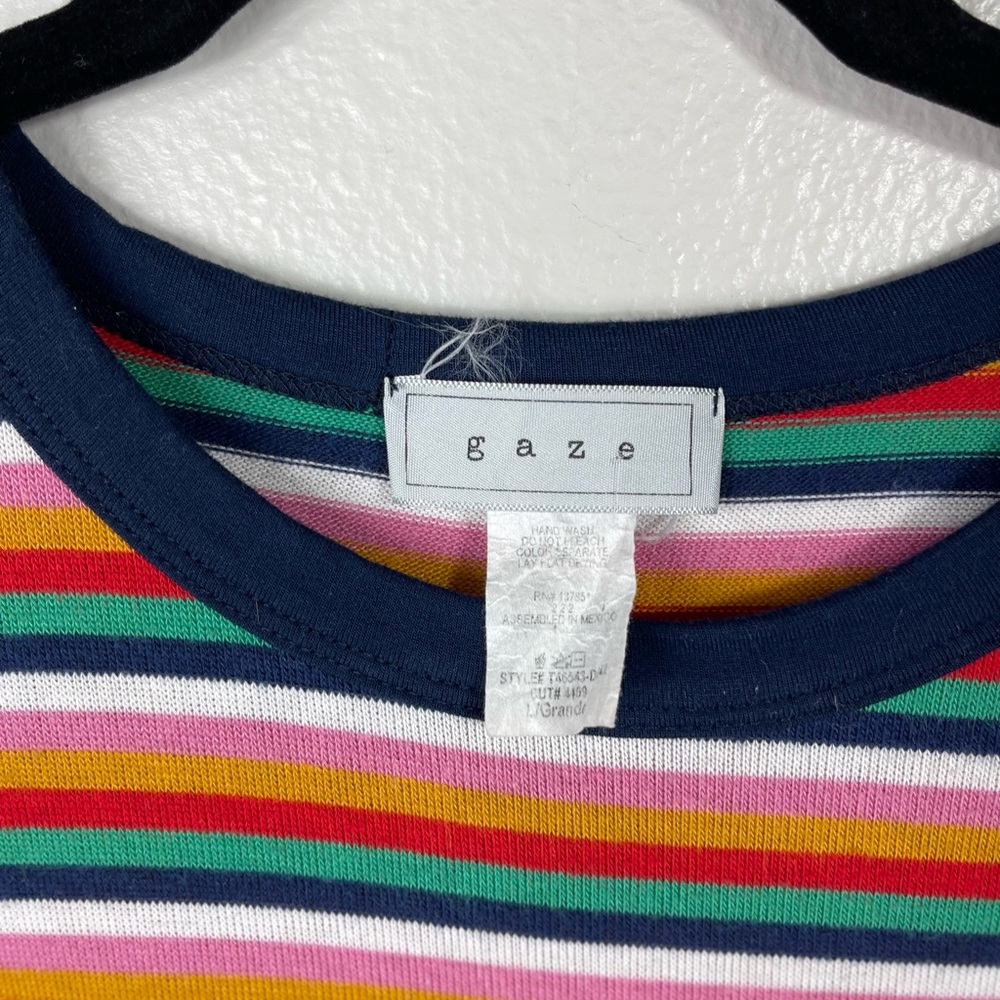 Gaze Multi-Colored Tee Shirt Size Large - Picture 3 of 6
